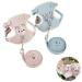 2 Pcs Adjustable Rabbit Leash Rabbit Accessories Rabbit Leash Small Dog Harnesses Adjustable Soft Padded Pet Vest Harness and Lead Set for Bunny Puppy Kitten and Other Small Animals (Pink Blue)