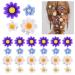 BBTO 24 Pcs Flower Hair Clip Lily Daisy Accessory Wedding Bridesmaid Bridal Clips Elegant Barrette Pin for Women Girl Party Daily Wear (White Yellow  Dark Purple  White  Light Blue)
