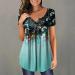 JEGULV Plus Size Green Boho Floral Print Tee - Women's Short Sleeve Tunic - Buy Online on SooperMarket.com