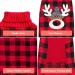 KYEESE Christmas Dog Sweater - Reindeer Design with Leash Hole for Small to Medium Dogs - Red Buffalo Check Pet Apparel - Large Size (11-19lbs) - Buy Online on SooperMarket.com