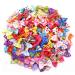 Leeq dog hair grinding - pet bowknot hair rope with rubber band pets dog hair arches accessories for long hair pet dog cat puppy random color (30 pcs)