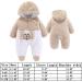 Newborn Baby Cartoon Bear Snowsuit Winter Coat Fleece Hooded Romper Jumpsuit 3-6 Months - Khaki Dog - Buy Online on SooperMarket.com