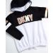 DKNY Girls' 2-Piece Fleece Pullover Sweatshirt & Stretch Leggings Set, Black/White - Size 7 - Buy Online on SooperMarket.com