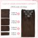 Dark Brown Seamless Clip in Human Hair Extensions - 12 Inch (60g), 7 Pieces Natural Thick Weft Hair Extensions for Women - 4 - Buy Online on SooperMarket.com