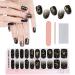 EBANKU Semi Cured Gel Nail Strips Hot Gold Gel Nail Strips Long Lasting Waterproof Real Nail Polish Strips Wraps Stickers with Cuticle Stick Nail File