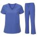 Bahoki Essentials Scrub Set - Comfortable and Durable - Ideal for Nurses and Other Medical Roles - All Day Comfort Ceil Blue X-Small