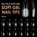 Melous 120PCS Long Coffin Soft Gel Nail Tips - Pre Buff Full Cover, Half Matte A0-120 Pcs - Buy Online on SooperMarket.com