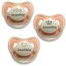 Personalized Baby Pacifier Set - 3-Pack Engraved Silicone Nipple for 6-30 Months | Heart Crown Star Designs & Custom Name - Buy Online on SooperMarket.com
