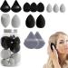 Virtcooy Makeup Puff Beauty Makeup Sponge Set | Portable Sponge Facial Makeup Tools Blender Sponges for Powder Foundation Black - Buy Online on SooperMarket.com