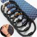 KILOSY Electrostatic LeatherBeads Band KILOSY Electrostatic Agate Leather Beads Band Calowave Electrostatic Agate Leatherbeads Band Volcanic Stone Tiger Eye Magnetic Buckle Bracelet (2PCS E) - Buy Online on SooperMarket.com