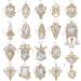 Shiny Gold Nail Art Charms Set - DIY Nail Jewelry with Zircon Alloy Gemstones - Buy Online on SooperMarket.com