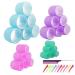 Jumbo Hair Rollers Set Hair Rollers Self Grip Curlers For Long Hair No Heat Curlers Heatless Hair Rollers With Clips & Comb 24 Packs (Blue Purple Red Green 24Pcs)