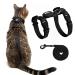 VKPETFR Cat Harness and Leash Set Escape Proof for Walking Adjustable Cute Kitten Harness Leash with Airtag Holder for Small Large Cats Lightweight Soft Walking Travel Harness (Black)