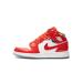 Nike Jordan Youth AIR Jordan 1 MID SE GS DC7248 600 Barcelona Sweater Red Patent - Size 5.5Y, Chile Red/White-pollen, 5.5 Big Kid