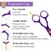 5.5 inch Purple Hair Cutting Scissors Set with Leather Case - Professional Barber Shears for Hairdressers and Home Use - Buy Online on SooperMarket.com