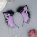 Wontool Animal Ears Headband - Cosplay Animal Ear Headband for Women Plush Cosplay Decoration for School Plays Theater Costumes Stage Shows and Dances Purple - Buy Online on SooperMarket.com