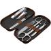 Marqus Manicure Set - 7 Parts Made in Germany | Patented Glass Files | Leather Etui for Hand & Foot Care - Best Grooming Kit for Ladies & Gentlemen - Buy Online on SooperMarket.com