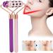 18 Germanium Stones Face Massage Roller | Manual Facial Tool for Fine Lines & Wrinkles Relief - Portable Skin Care Roller (Purple - Buy Online on SooperMarket.com