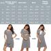 Sykooria Maternity Nursing Nightdress - Short Sleeve V Neck Nightgown for Pregnant Women - Stripe Dark Blue M - Buy Online on SooperMarket.com
