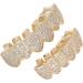 Diamond Teeth Grillz Cold Plated Copper Grills for Your Teeth Reusable Vampire Teeth for Kids Men Women Teeth Decoration for Halloween Party Hip Hop Music Concerts Birthday(gold) - Buy Online on SooperMarket.com