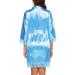 Women's Satin Silk Bathrobe - Oblique V-Neck Kimono Robe in Sky Blue | BESDEL - Buy Online on SooperMarket.com