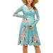 OUGES Womens V-Neck Maternity Nursing Dress with Pockets - Long Sleeve Floral D - Buy Online on SooperMarket.com