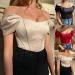 Womens Sexy Tube Top Off Shoulder Puff Sleeve Blouse | Slim Fit Fishbone Thread Breast Wrap Pullover - Beige - Buy Online on SooperMarket.com