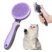 FYY Dog and Cat Brush for Shedding, Self Cleaning Dog Grooming Brush Pet Slicker Brush for Long or Short Haired Dogs Cats Grooming Supplies Purple