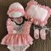 Yuehuam Newborn Photography Prop Girl Outfits Set - Baby Lace Romper, Hat, Pillow, Shoes & Skirt Clothes in Pink for Infant Photoshoot - Buy Online on SooperMarket.com