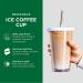 24 Oz Reusable Iced Coffee Cup with Leak Proof Double Wall Insulation - Includes Plastic & Metal Straws and Cleaner - Buy Online on SooperMarket.com