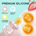 Baby Fruit Food Feeder Pacifier - Fresh Teething Teether Toy for 3-24 Months | 6 Pcs Silicone Pouches | Piggy Handle 2-Pack (Pink) - Buy Online on SooperMarket.com