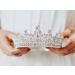 SWEETV Full Round Crystal Queen Crown for Women - Wedding Tiara for Bride, Pageant and Birthday Party - Silver - Buy Online on SooperMarket.com