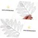 Abaodam 5pcs Christmas Simulated Leaves Gold Dining Table Christmas Glitter Stems Creative Pendant Bride Silver 41x20x0.1cm - Buy Online on SooperMarket.com