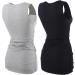 ZUMIY Maternity Nursing Top - Women's V Neck Ruched Waist Double Layered Tank - S Black+Grey/2-Pack - Buy Online on SooperMarket.com