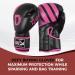 DEFY Marvelous Boxing Gloves - Unisex Leather Training Gloves for Muay Thai, Kickboxing, and MMA - Black/Pink 16oz - Buy Online on SooperMarket.com