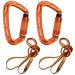 Karabiner climbing climbing equipment 2 pieces Uiaa certified 25kn auto locking climbing carabiner clips +2 pieces 23kn nylon rope for climbing mountaineering hiking emergency equipment ... orange & black 4-part set