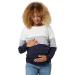 HAPPY MAMA Women's Maternity Nursing Cotton Sweatshirt Zip Front Colorblock 1285 16 Ecru & Grey Melange