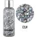 Mermaid Sequins Body Glitter Gel - Long Lasting Makeup for Face, Body, Hair, and Eyes - Silver - Perfect for Festivals and Parties - Easy to Apply and Remove - Buy Online on SooperMarket.com