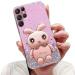 Tivenfezk Nadoli for Samsung Galaxy S21 Ultra Hase Hidden Stand Shell caricature glitter rabbits stand Soft silicone bling cell phone case.