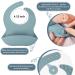 Baby Feeding Set - Silicone Bib, Suction Bowl, Spoon, Fork - Toddler Utensils - 6 Months (Light Blue) | Baby Led Weaning Supplies - Buy Online on SooperMarket.com