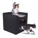 Geizire Cat House Cat Beds for Indoor Cats - Cat Tree Large Cat Cave(2022 New), Cat House with Cute Interesting Opening Shape, Foldable Cat Hidewawy Medium Dark Grey