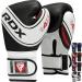 RDX children boxing gloves 6oz 4oz junior training Pratzen Maya hide leather ventilated palm muay Thai sparring mma kickboxing fight sandbag speed speedy spaces sandbags children's play black 4 oz
