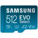 SAMSUNG EVO Select Micro SD-Memory-Card + Adapter, 512GB microSDXC 130MB/s Full HD & 4K UHD, UHS-I, U3, A2, V30, Expanded Storage for Android Smartphones, Tablets, Nintendo-Switch (MB-ME512KA/AM)