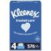 Kleenex Trusted Care Everyday Facial Tissues, 4 Rectangular Boxes, 144 Tissues per Box (576 Tissues Total) White 144 Count (Pack of 4)