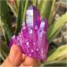 Beautiful Purple Flame Aura Stone Quartz Crystal Cluster Specimen Home Decoration Full of Texture - Buy Online on SooperMarket.com