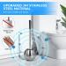 IXO Toilet Brush and Holder 2 Pack - 304 Stainless Steel, Extended Comfortable Handle, Durable Bowl Brush for Bathroom - Silver - Buy Online on SooperMarket.com
