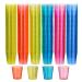 MATANA 300 Neon Plastic Shot Glasses (1oz), Party Shot Cups for Wine Tasting, Condiments, Sauce, Jello Shots & More - Sturdy & Reusable