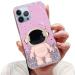 Tivenfezk Nadoli for iPhone 14 Pro Max astronaut Hidden Stand Shell caricature glitter stand soft silicone bling transparent protective cover iphone 14 per max pink