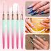 WLLHYF 5 Pieces Nail Art Liner Brush Painting Nail Art Brush Long Line Detail Fine Drawing Nail Point Drawing Tool Set 7mm/9mm/11mm/15mm/25mm (Pink Greenish) - Buy Online on SooperMarket.com