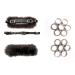 PS Horse Article Set Bitless Bridle Flower Silver - Real Sheepskin Brown with Silver Fitting